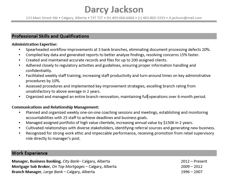 Functional Resume Format